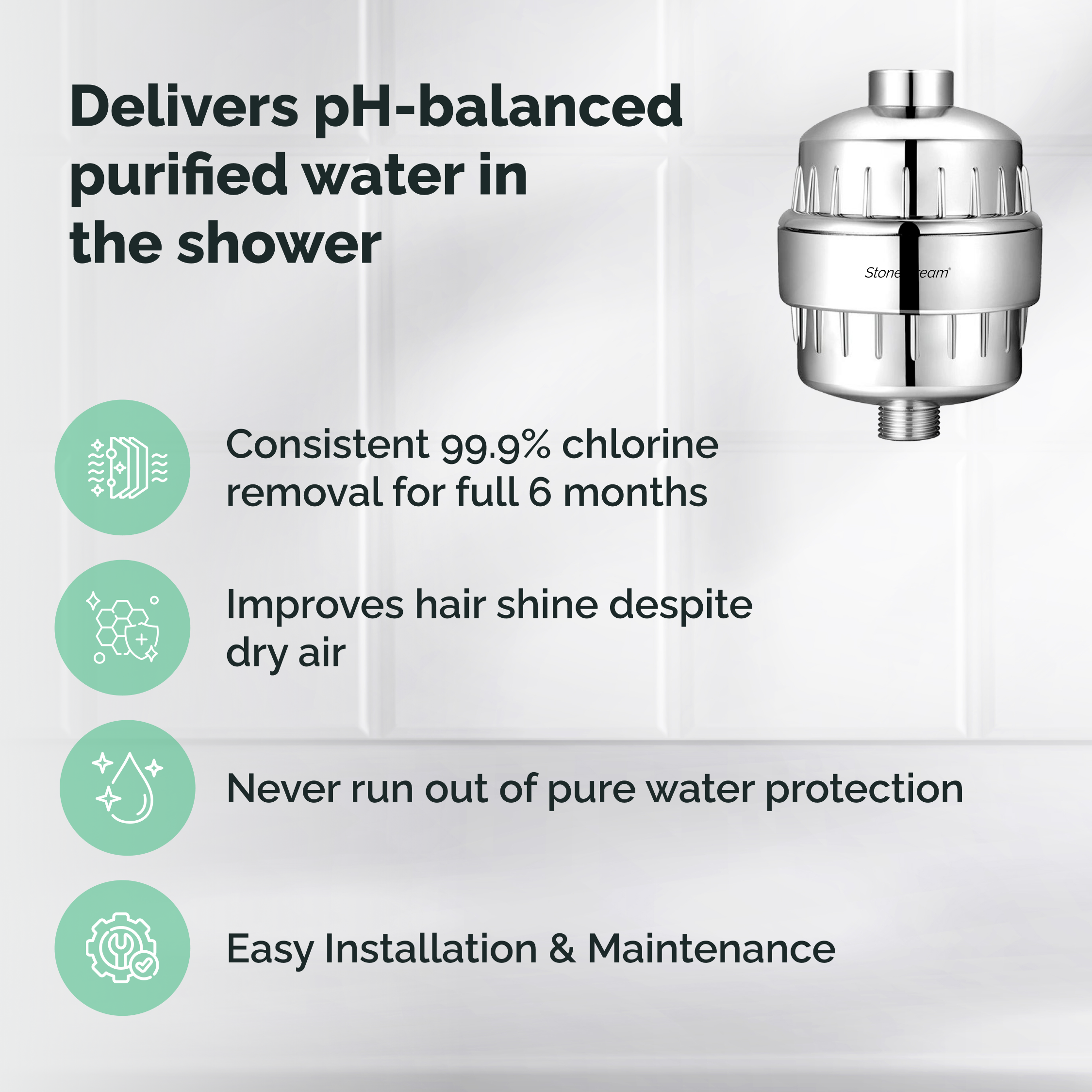 Filtre de douche pour eau dure