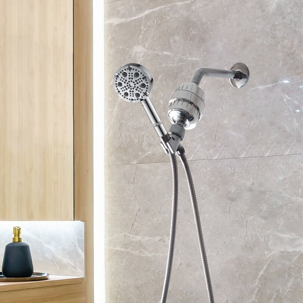 Couche de douche haute pression à 9 mode Mineralstream Luxe 9 Mode (filtré)