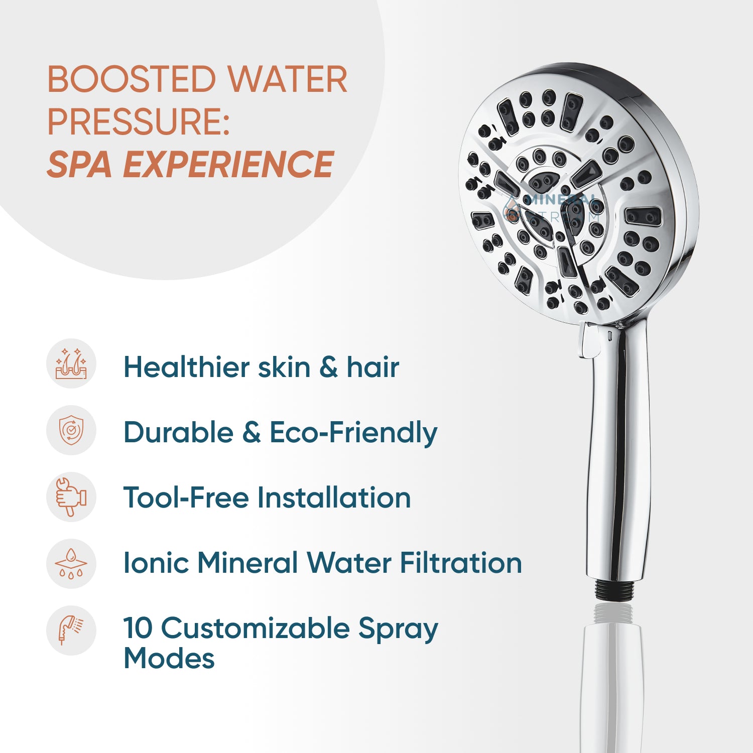 Kit de douche complet avec pomme de douche Luxe 10 modes