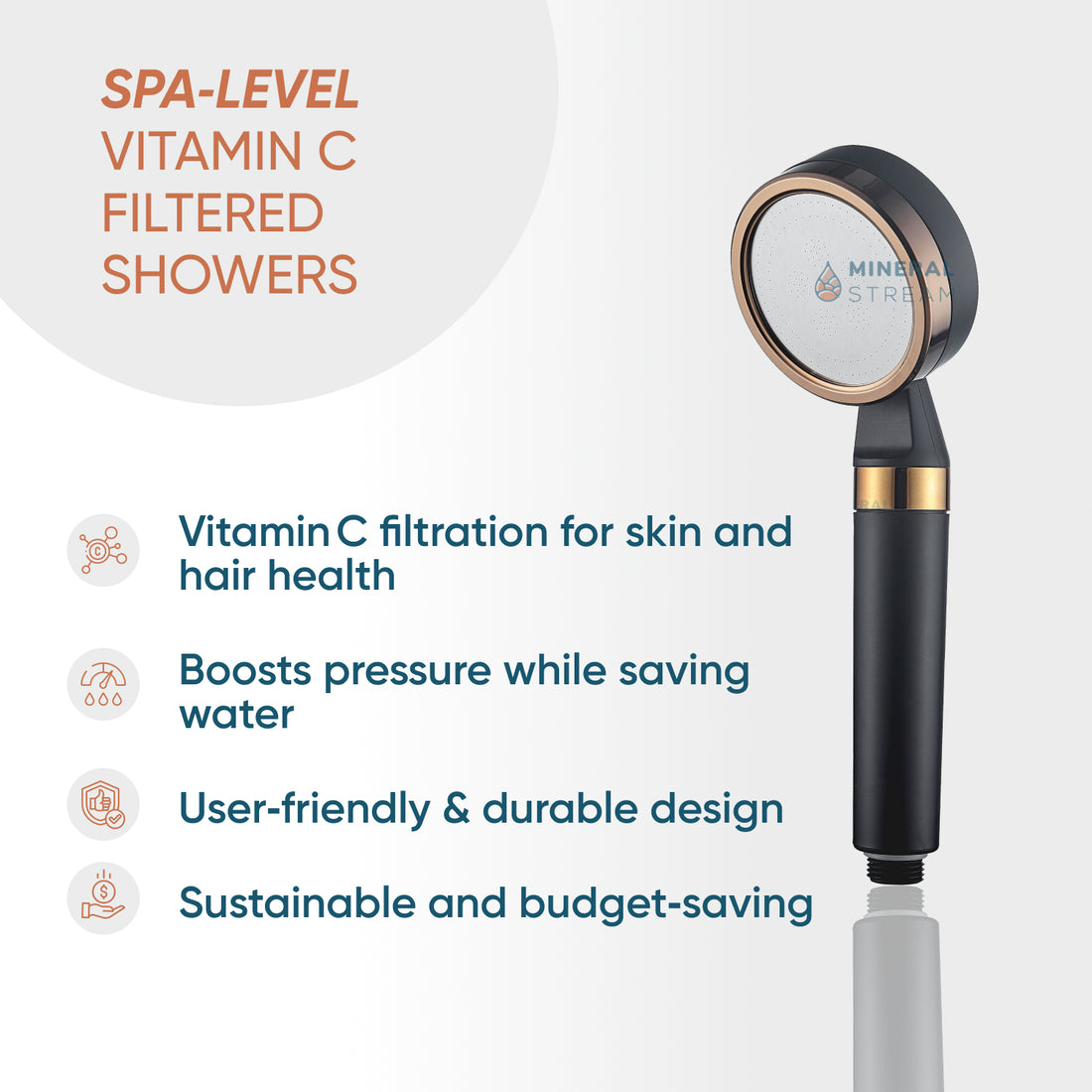 MineralStream™ BLACK - Système de douche double à la vitamine C
