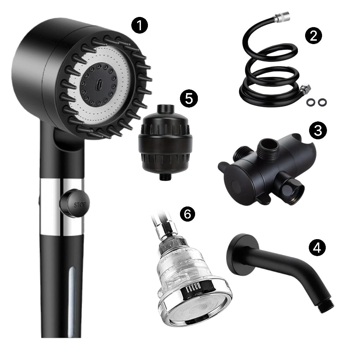 Pommeau de douche massant filtrant MineralStream