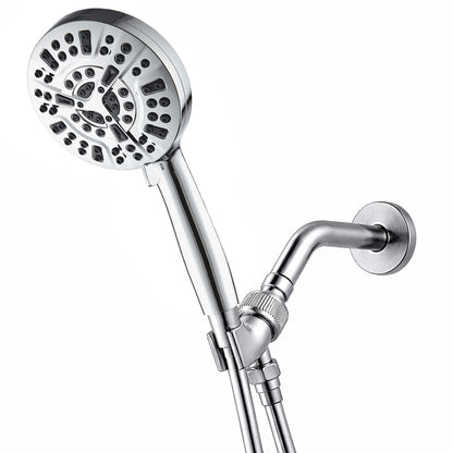 Luxe 10 Mode Showerhead Shower Essentials Kit in chrome, front view
