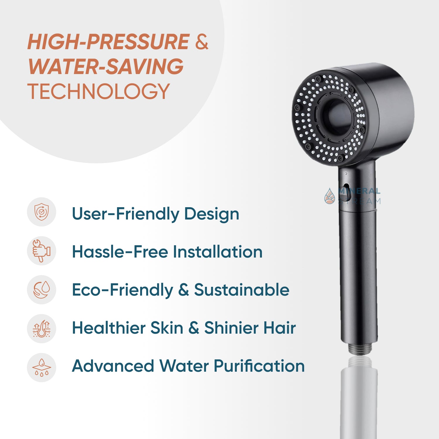 Hey Pure Filtered Shower Head