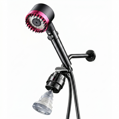 MineralStream Massage Filtered Shower Head Dual Kit in fuchsia pink