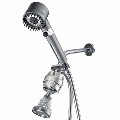 MineralStream Massage Filtered Shower Head Dual Kit front view